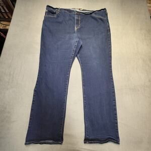 Levis 724 Jeans Womens 22W Blue High Rise Straight Leg Distressed Stretch Denim